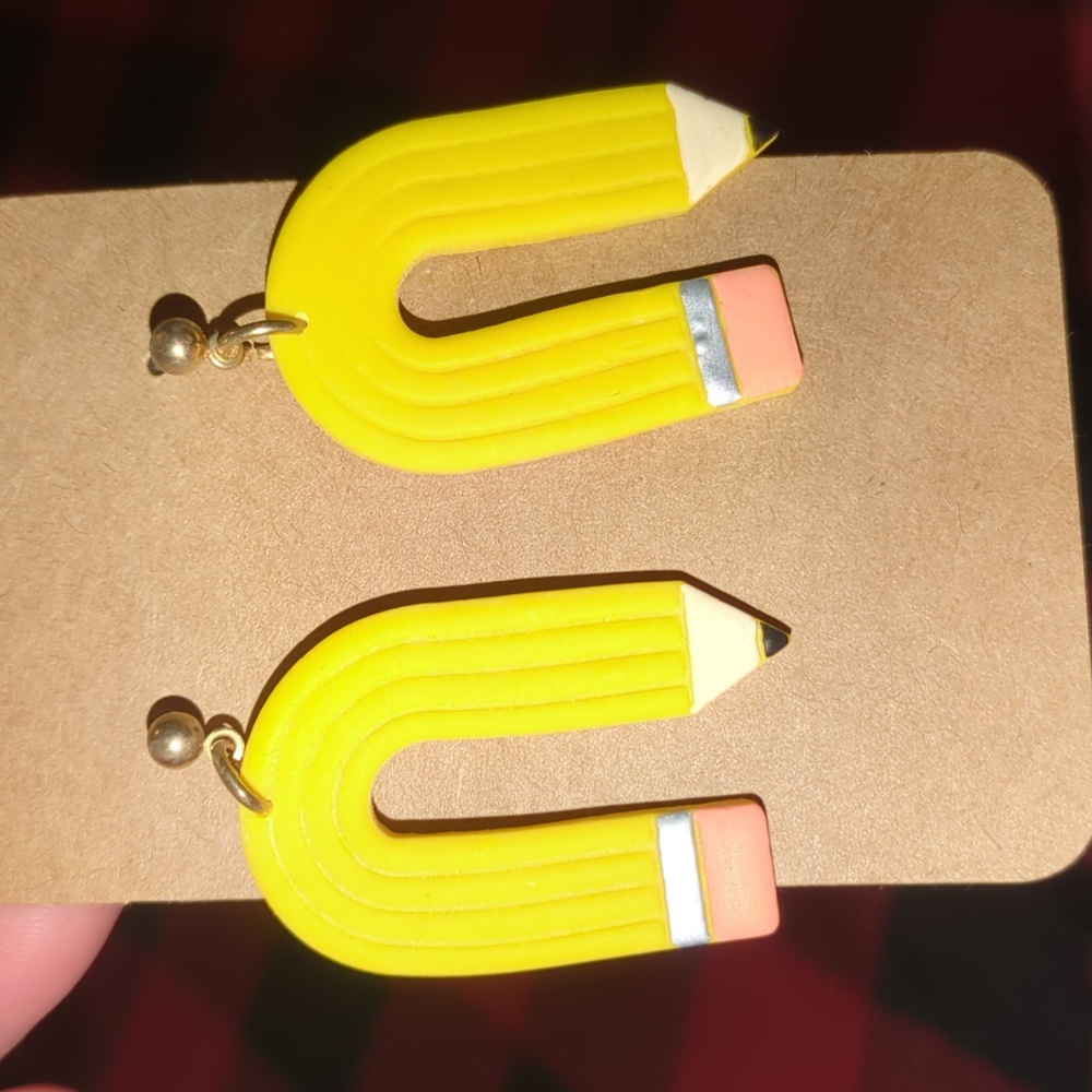Yellow Pencil Earrings